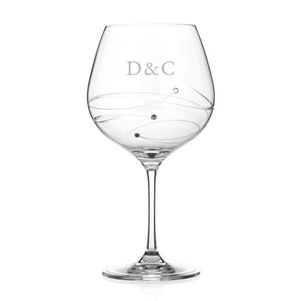 Personalised Diamante Spiral Gin Glass