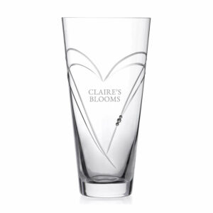 Personalised Conical Diamante Hearts Vase