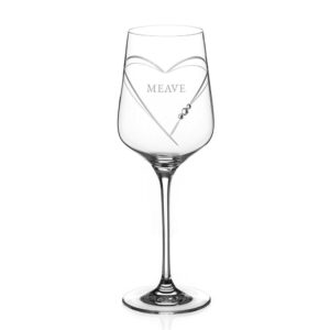 Personalised Diamante Hearts Wine Glass