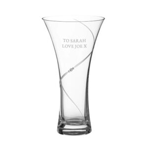Personalised Diamante Hollow Sided Vase