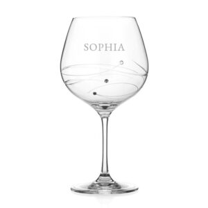 Personalised Diamante Spiral Gin Glass