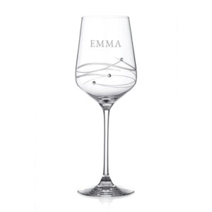 Personalised Diamante Spiral Wine Glass