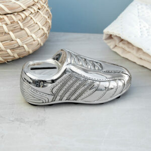 Personalised Silver Plated Football Boot Money Box