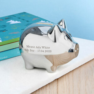 Personalised Silver Plated Piggy Bank