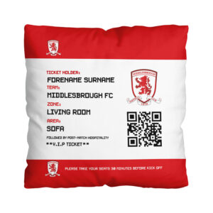 Personalised Middlesbrough Ticket Cushion