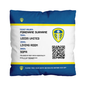 Personalised Leeds United Ticket Cushion