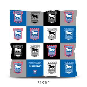 Personalised Ipswich Town Chequered Cushion 18″
