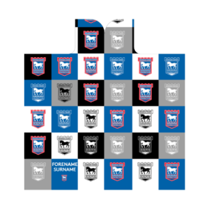 Personalised Ipswich Town Chequered Adult Hooded Fleece Blanket