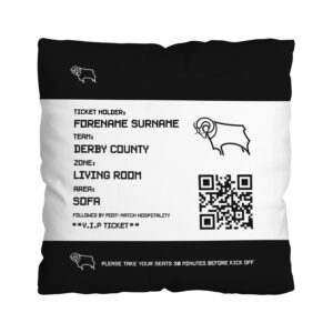 Personalised Derby County Ticket Cushion