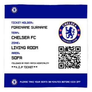 Personalised Chelsea FC Ticket Fleece Blanket