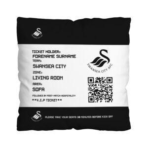 Personalised Swansea City Ticket Cushion