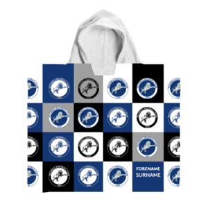 Personalised Millwall Chequered Kids’ Hooded Towel