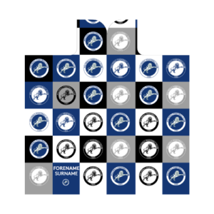 Personalised Millwall Chequered Adult Hooded Fleece Blanket