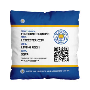 Personalised Leicester City Ticket Cushion