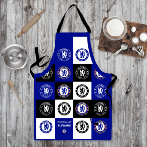 Personalised Chelsea FC Chequered Adult Apron