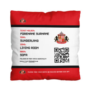 Personalised Sunderland Ticket Cushion