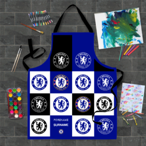 Personalised Chelsea FC Chequered Kids’ Apron