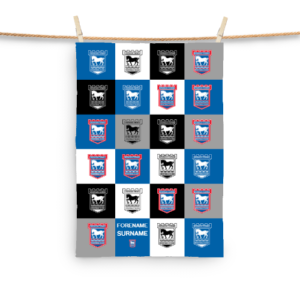 Personalised Ipswich Town Chequered Tea Towel
