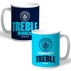 Personalised Manchester City Treble Winners Name Mug