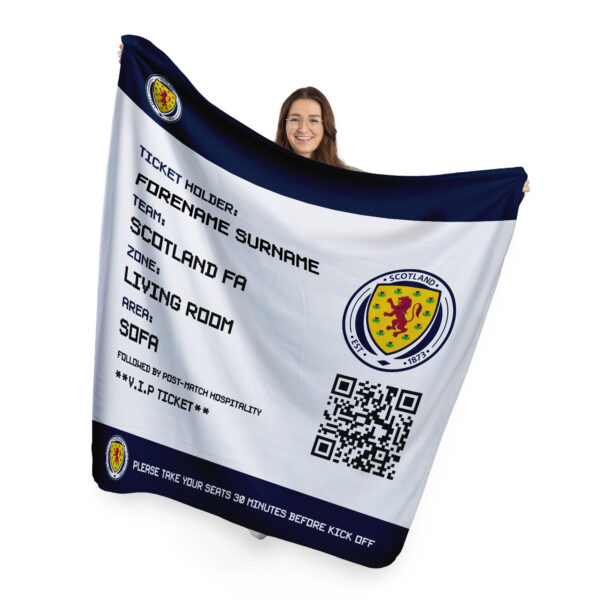 Personalised Scotland Football Ticket Fleece Blanket