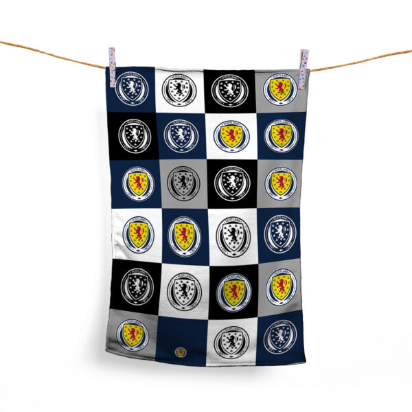 Personalised Scotland Football Chequered Tea Towel