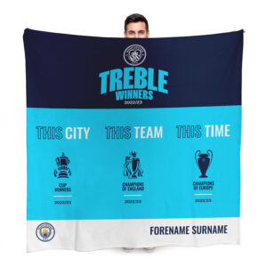 Personalised Man City Treble – This Time Fleece Blanket