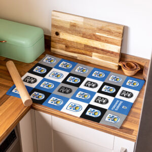 Personalised Cardiff City Chequered Tea Towel