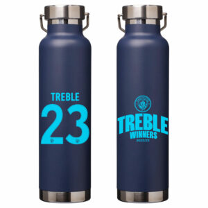 Personalised Manchester City Treble Winners Wide Neck Insulated Water Bottle