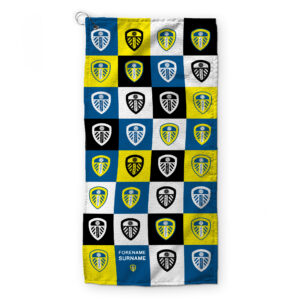 Personalised Leeds United Chequered Golf Towel