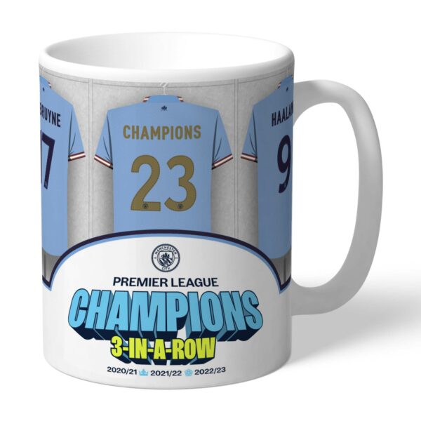 Personalised Manchester City FC Champions 2023 Dressing Room Mug