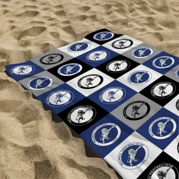 Personalised Millwall Chequered Beach Towel