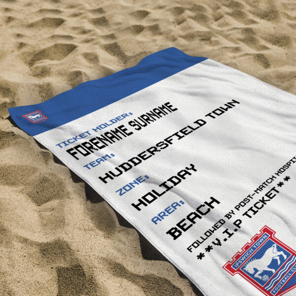Personalised Ipswich Town Ticket Beach Towel