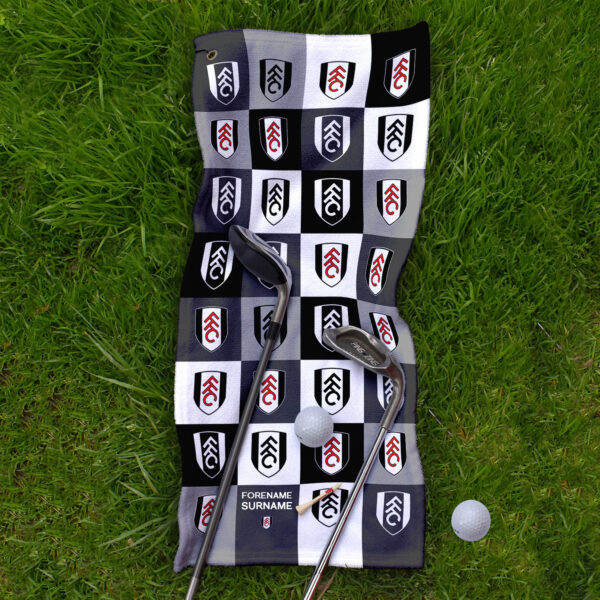 Personalised Fulham FC Chequered Golf Towel