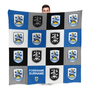 Personalised Huddersfield Town Chequered Fleece Blanket