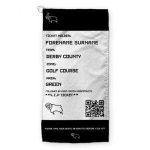 Personalised Derby County Ticket Golf Towel