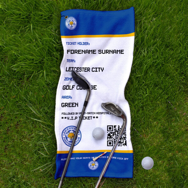 Personalised Leicester City FC Ticket Golf Towel