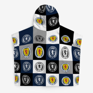 Personalised Scotland Football Chequered Kids’ Hooded Towel