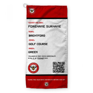 Personalised Brentford Ticket Golf Towel