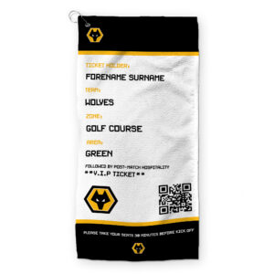 Personalised Wolves Ticket Golf Towel