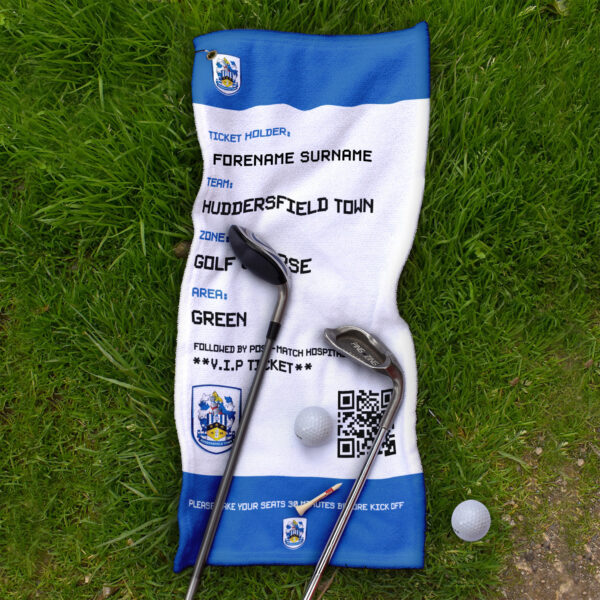 Personalised Huddersfield Town Ticket Golf Towel
