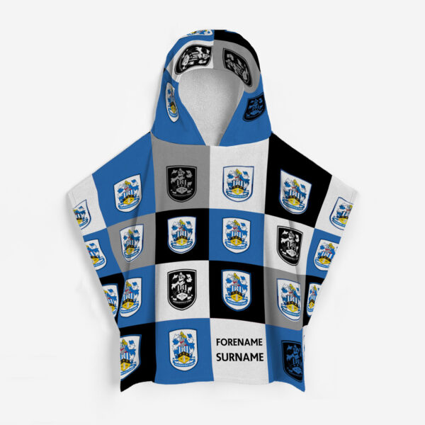 Personalised Huddersfield Town Chequered Kids’ Hooded Towel