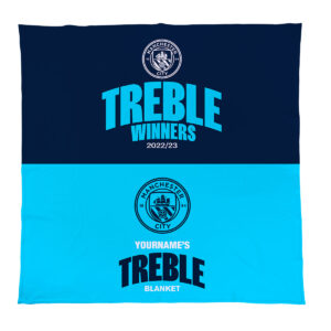 Personalised Manchester City Treble Fleece Blanket