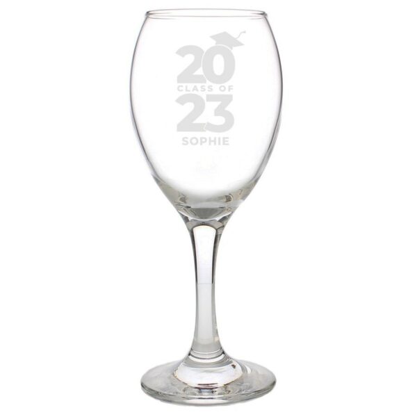 Personalised Class of Graduation Wine Glass