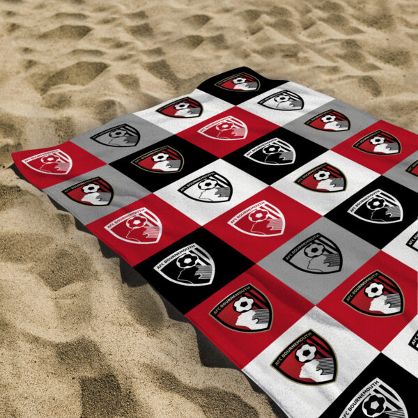 Personalised Bournemouth Chequered Beach Towel