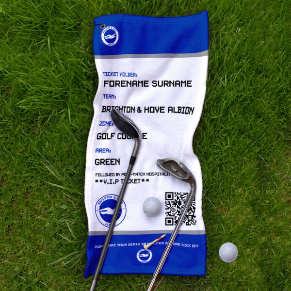 Personalised Brighton & Hove Albion Ticket Golf Towel