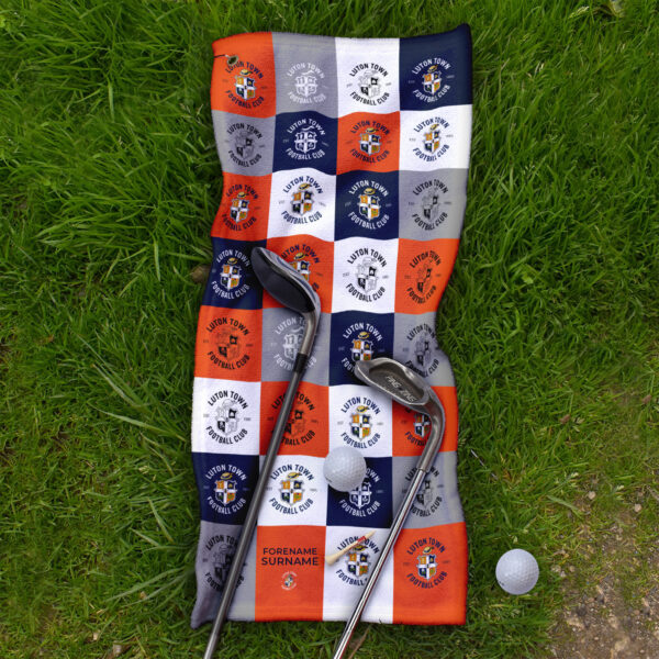 Personalised Luton Town Chequered Golf Towel