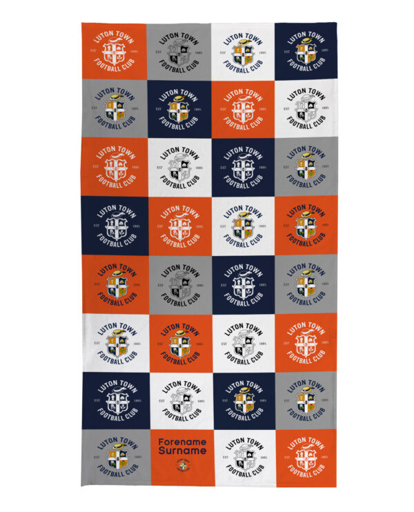 Personalised Luton Town Chequered Beach Towel
