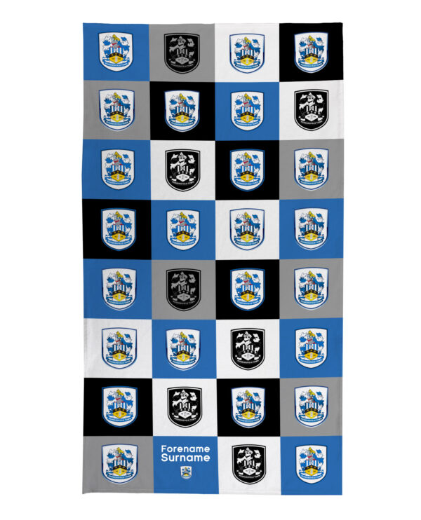 Personalised Huddersfield Town Chequered Beach Towel