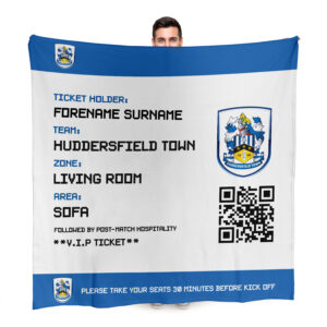 Personalised Huddersfield Town Ticket Fleece Blanket