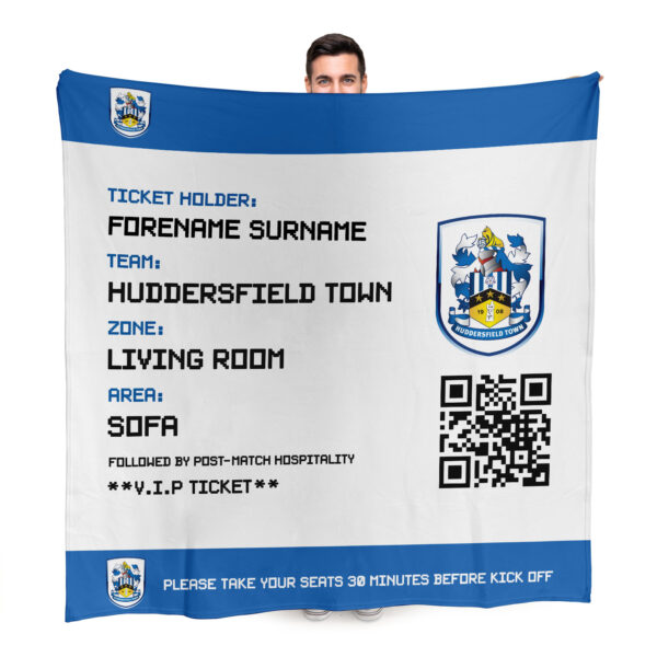 Personalised Huddersfield Town Ticket Fleece Blanket